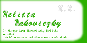 melitta makoviczky business card